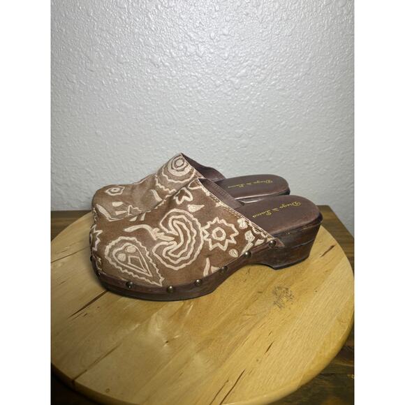 Diego di Lucca Brazil Womens Calf Hair Clogs Mules Brown Wood Heel size 10 - Picture 3 of 8